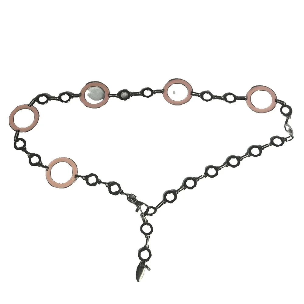 Boutique Belt Pink Silver Open Circles Round Women’s 43